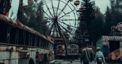 Abandoned amusement parks illustration