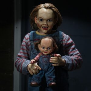 Brad Dourif with Chucky. AI creation