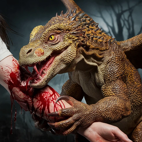 Can komodo dragons eat humans - ai photo