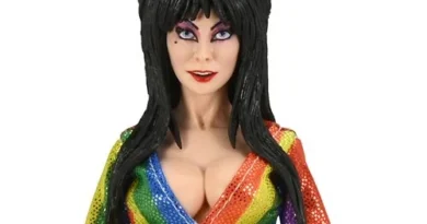 Elvira action figure over the rainbow