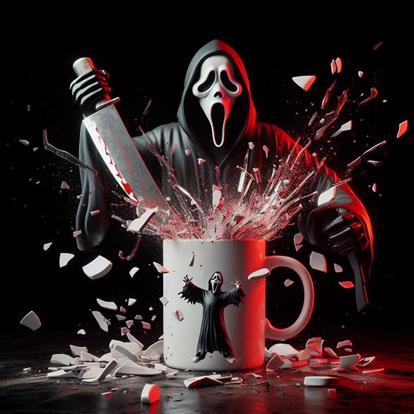 Ghostface Cup - costume made, illustration