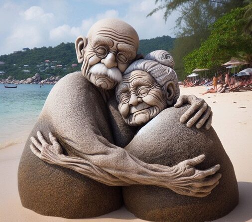 Grandmother and Grandfather Rocks - AI Photo
