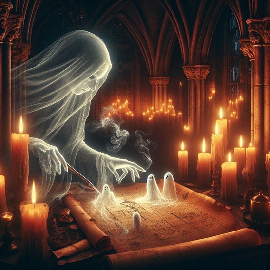 ghost drawing step by step (ai photo)