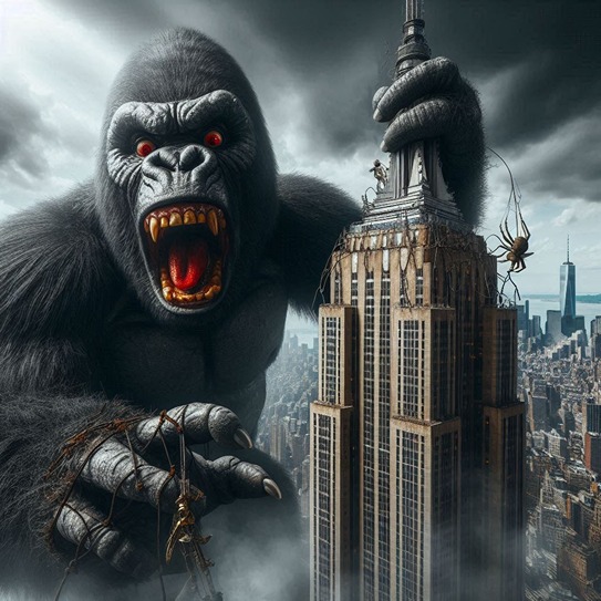 King kong empire state building scene (AI)