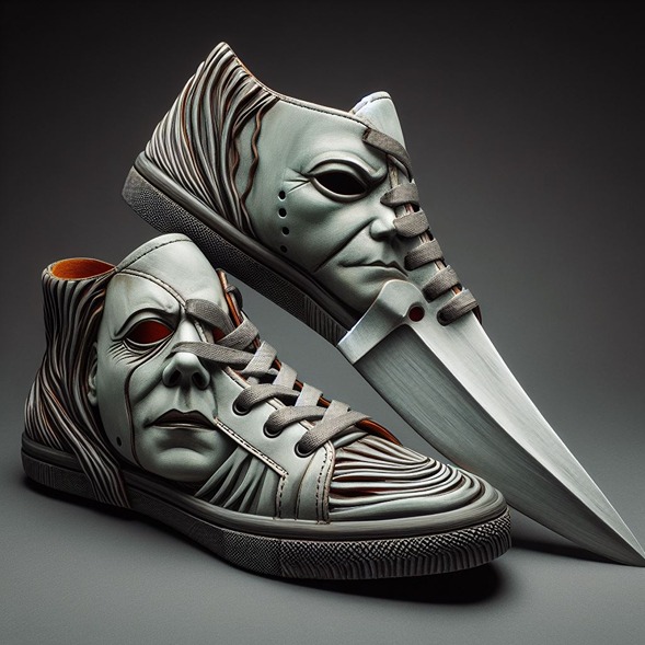 michael Myers shoes with knives (AI)