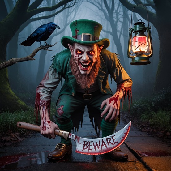 Scary Leprechaun horror photo (AI)