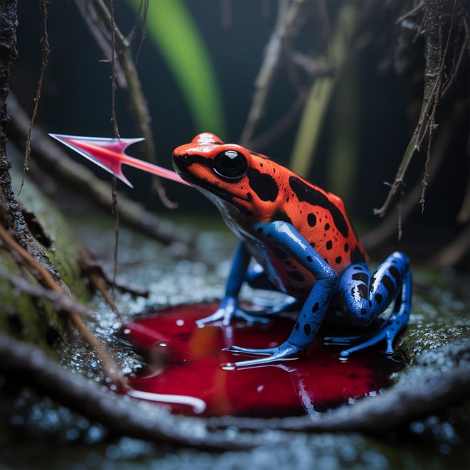 Red poison dart frog (AI)