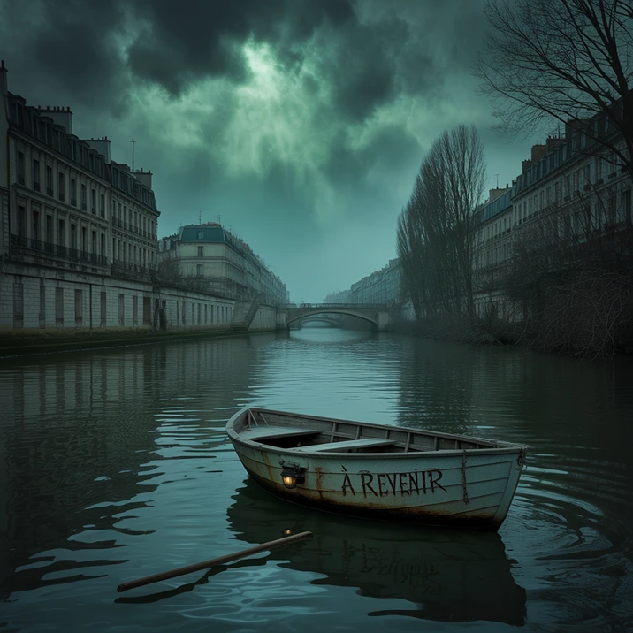 Scary photos of the Seine River (AI)