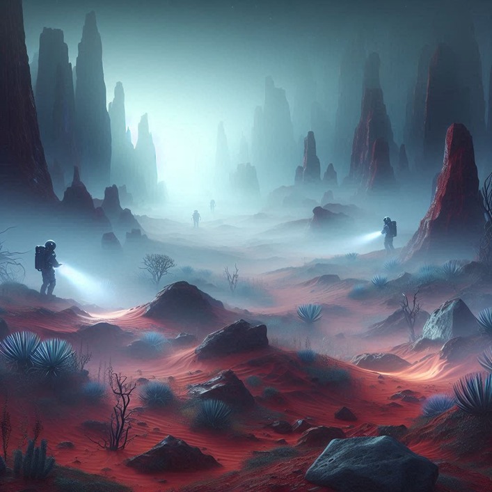 scary Mars images (made with AI tools for an article on "Horror World")