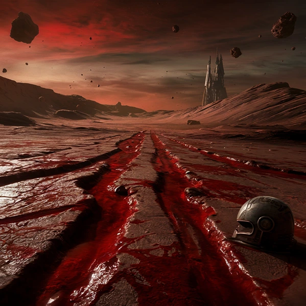 dead astronaut on Mars (AI photo for "Horror World")