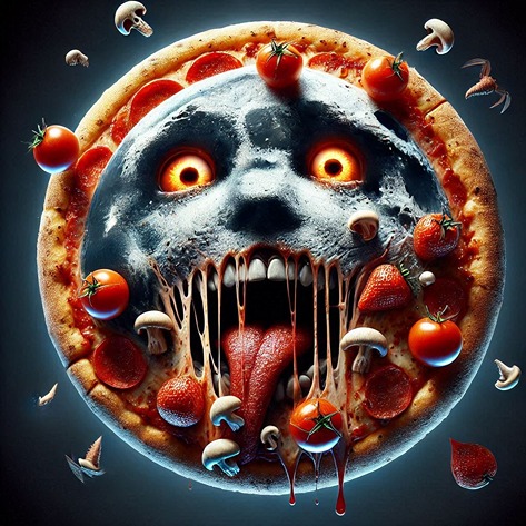 scary pizza face (AI)
