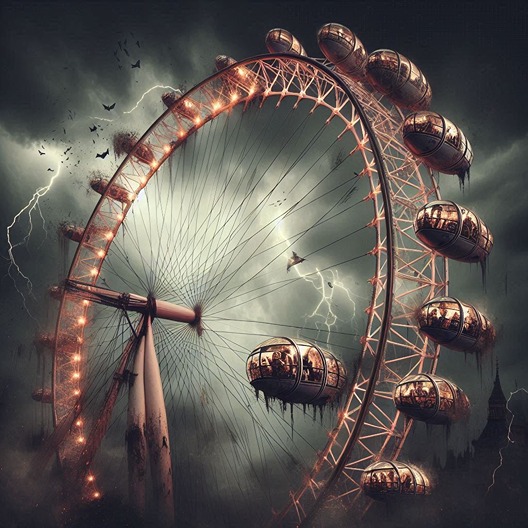 scary photo of the London Eye (AI)