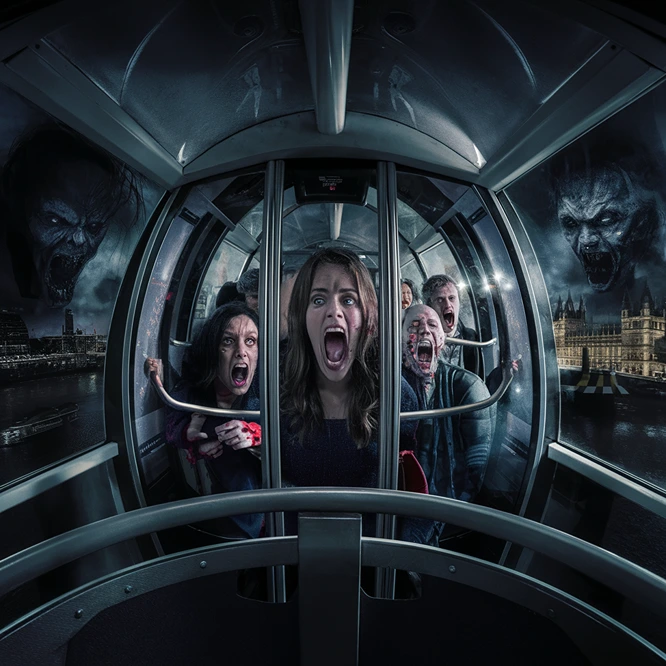 Inside the london eye capsule - scary image (AI)