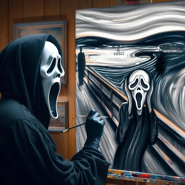 Ghostface draws The Scream Painting (AI)