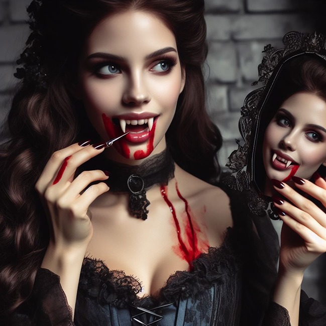 Vampire accessories and makeup