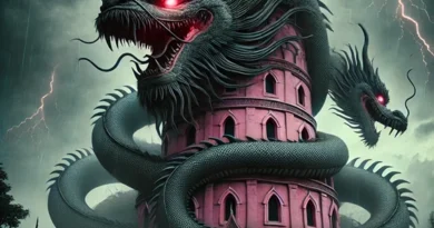 Wat Sam Phran Dragon Temple scary photo (AI)