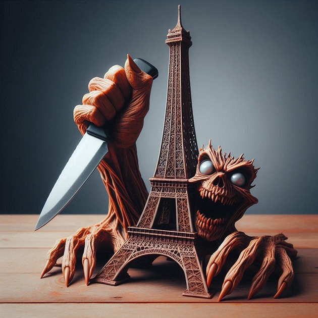 Who built the eiffel tower - scary AI photo
