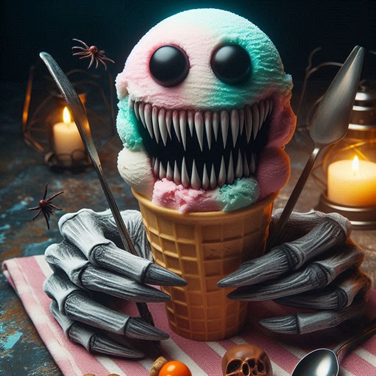 horror themed ice cream photo (AI)