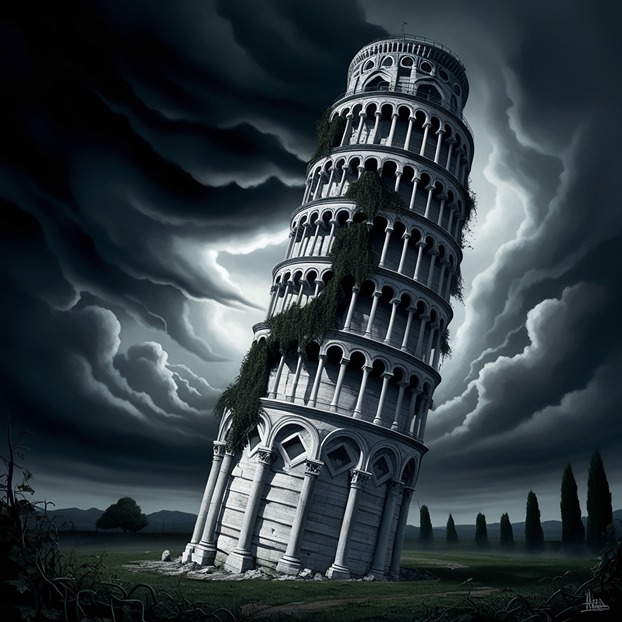 why is the leaning tower of pisa leaning (ai illustration)