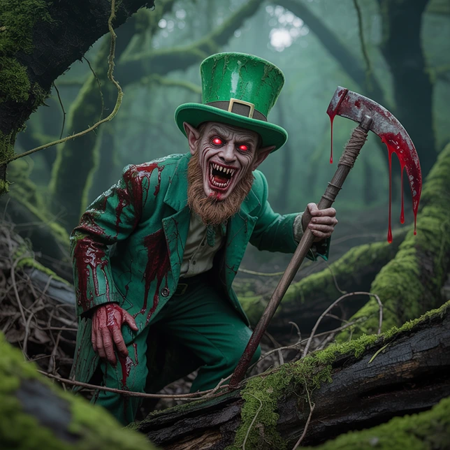 scary leprechaun figure photos (AI)