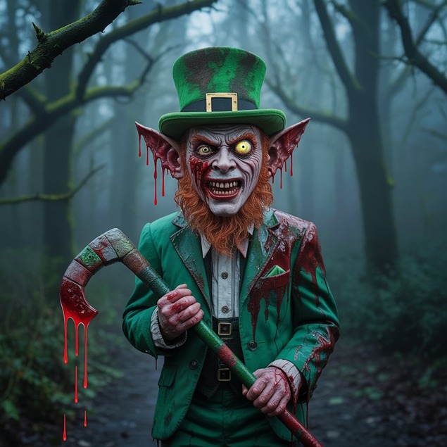scary leprechaun picture (AI)