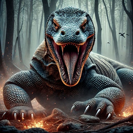 scary komodo dragons