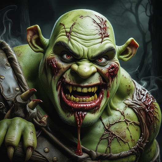 scary ogre monster green (AI)