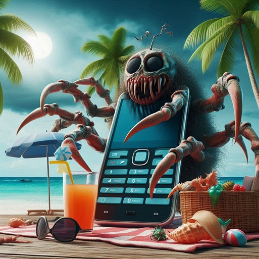 Scary phone on a vacation