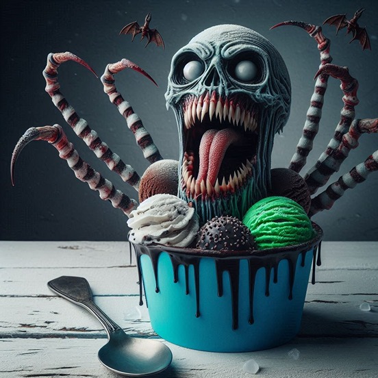 strange ice cream flavors (AI)
