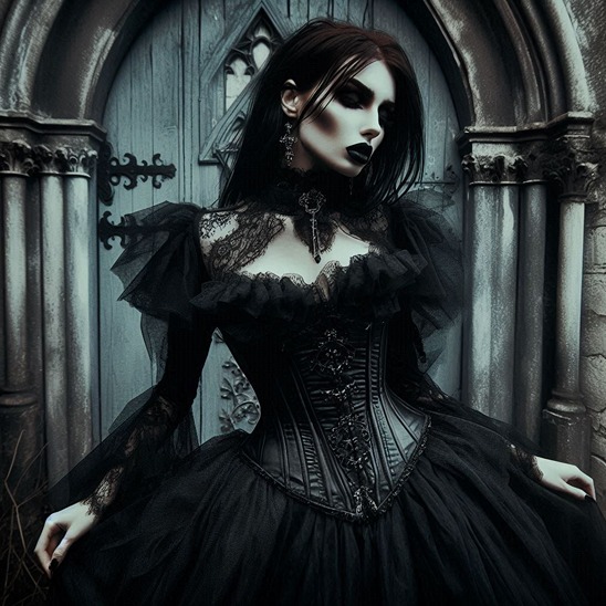 woman dressed in gothic style (AI)